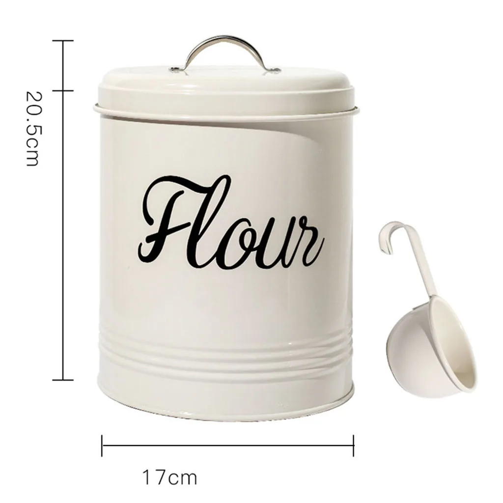 Metal Kitchen Food Flour Storage Tin Jar 5L Farmhouse Container