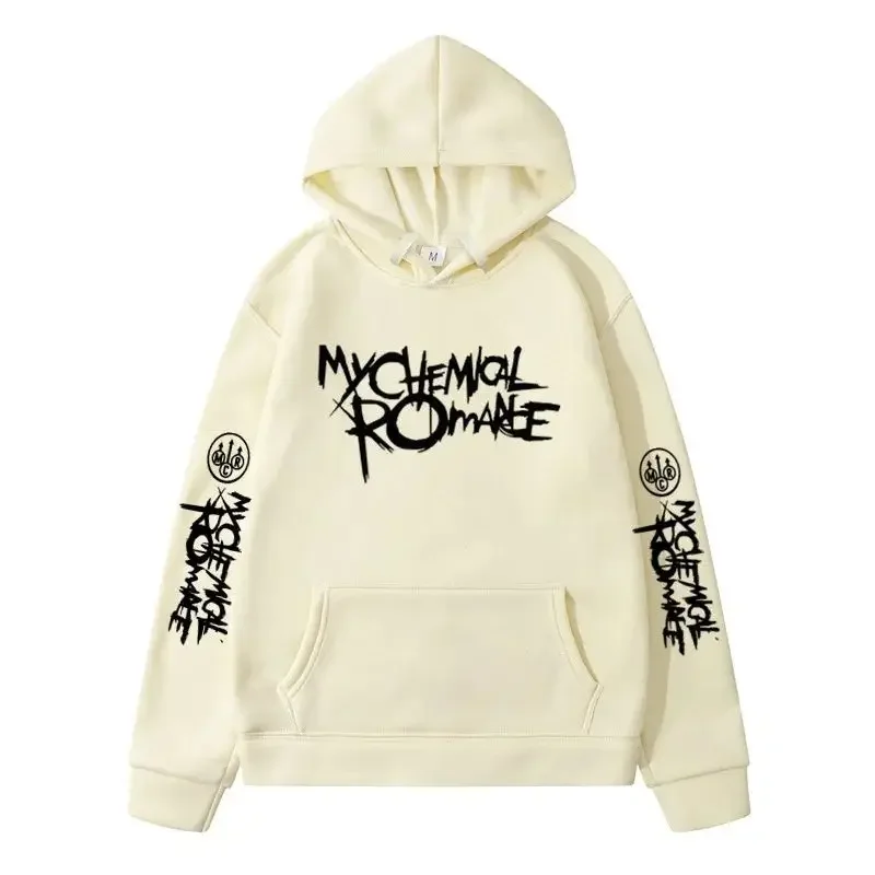 My Chemical Romance Mcr Band Printed Casual Sweatshirt Punk Rock Tops Men's and Women's Same High Quality Fashion Loose Hoodie