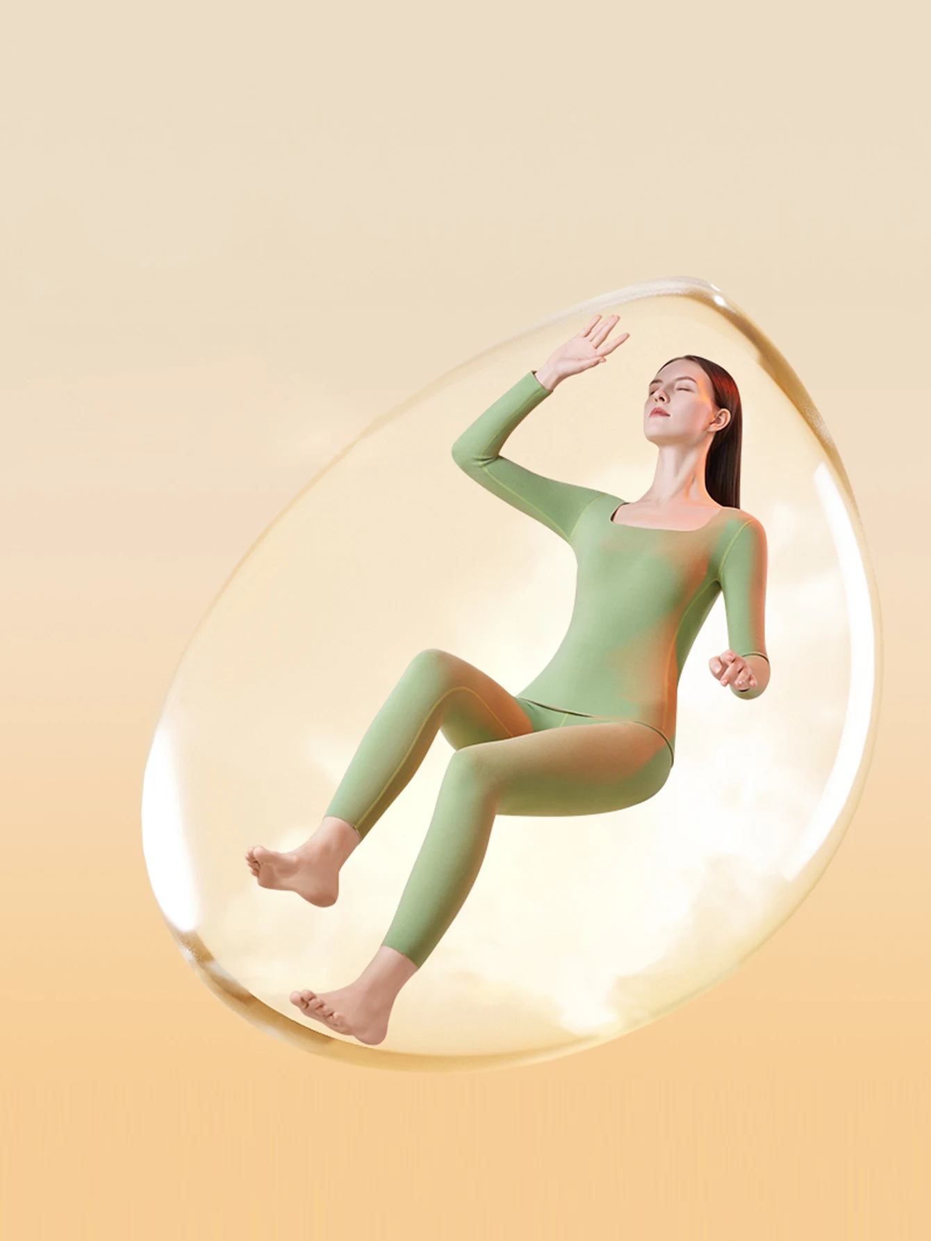 طقم ملابس داخلية حرارية نسائية برقبة منخفضة مع قاعدة بدون خياطة، طقم ملابس وسراويل خريفي #2