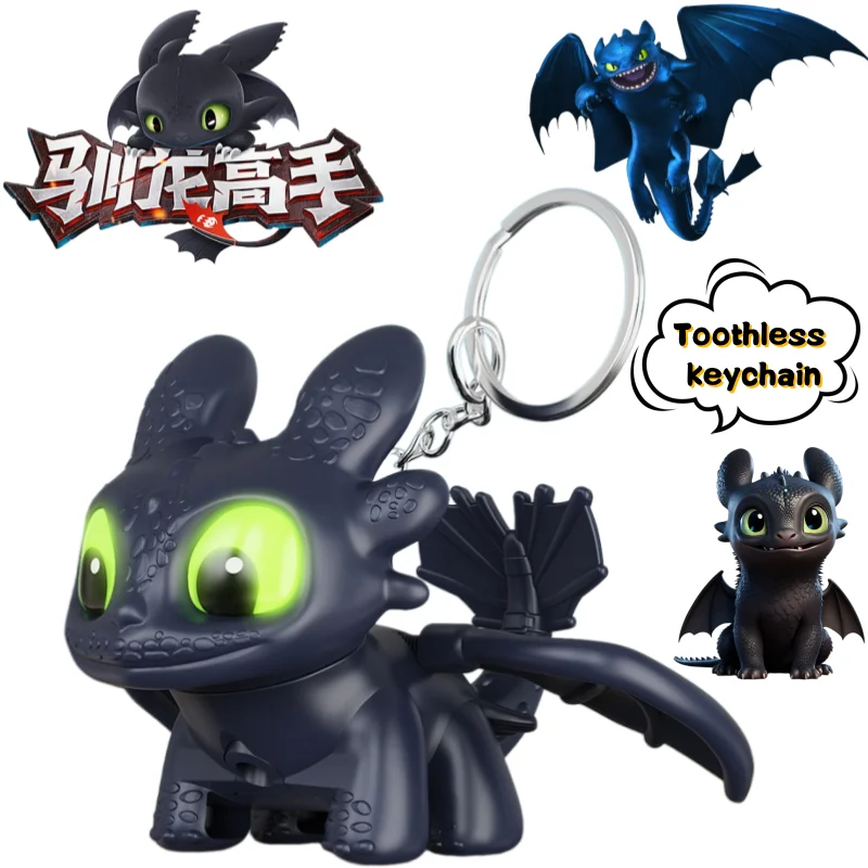 Nuevo Llavero de Desdentado de Cómo Entrenar a tu Dragón, Muñeco de Anime y Dibujos Animados con Colores Vibrantes, Luminoso, Colgante para Mochila Escolar de Estudiante