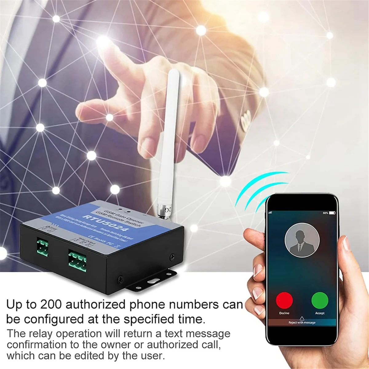 RTU5024 GSM Gate Opener 4G GSM Gate Opener RTU5024 Mobile Phone Access Controller Remote 4G GSM Gate Control Switch