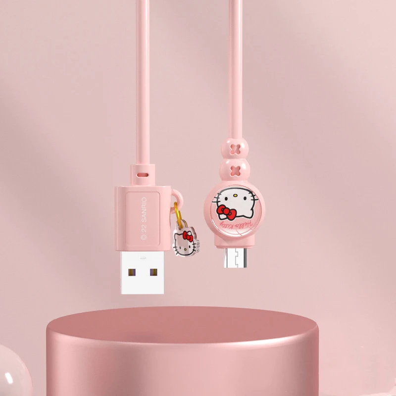 Sanrio Hello Kitty Type C Fast Charging Cable Kuromi Usb Cord Cinnamoroll Anime Cartoon for Huawei Iphone Xiaomi Data Line Gifts