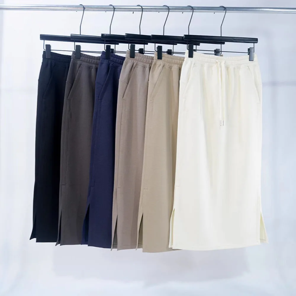 تنورة نسائية صيفية جديدة من القماش الهوائي لعام 2025 - طراز هونج كونج عالي الخصر مع فتحة جانبية | ثنى السوائل يناسب الاغراء #2