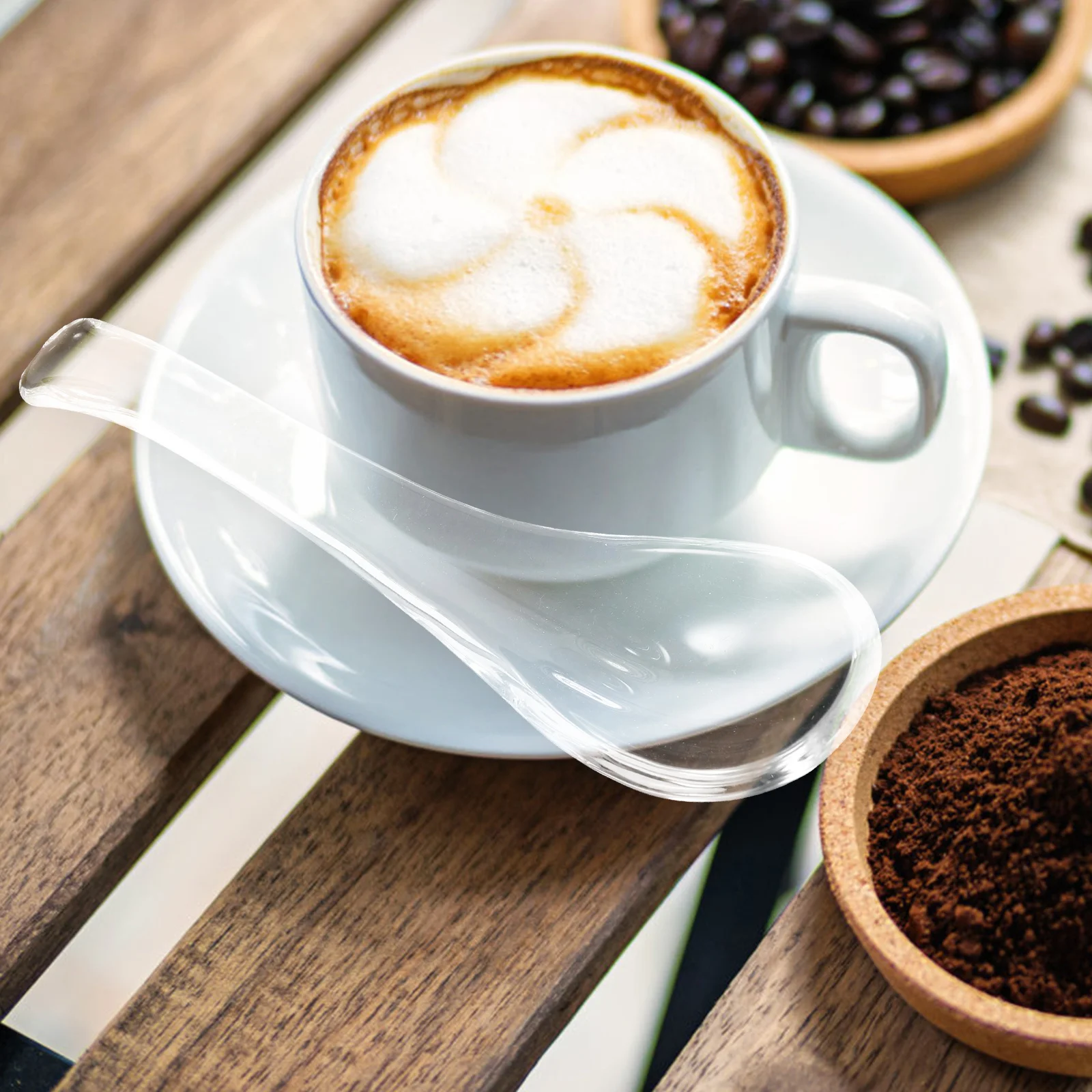 

Glass Heat Resistant Coffee Spoon Small Compact Reusable Spoon for Dessert Ice Cream Sugar Stirring Coffee Tea Bar Home