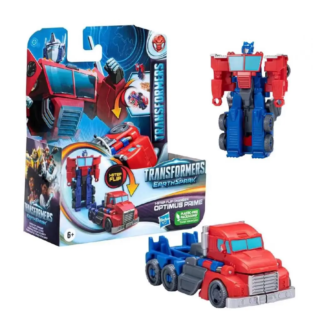 2024 Classic Hasbro Transformers Earth Spark Series Optimus Prime Cartoon Anime Mobile Model Handmade Children\'s Gift Collection