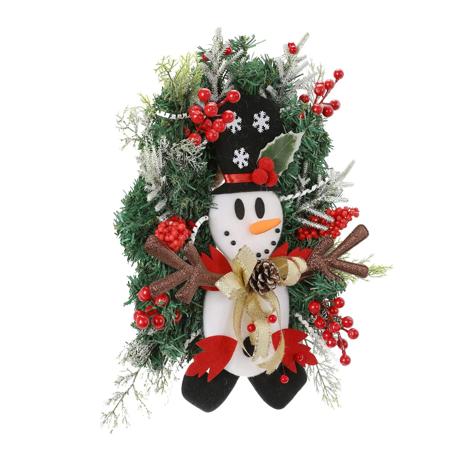 

Christmas Decorations Snowman Wreaths Winter Wreath Door Sign Hanging Ornament for Xmas Indoor Outdoor Holiday Window Decor