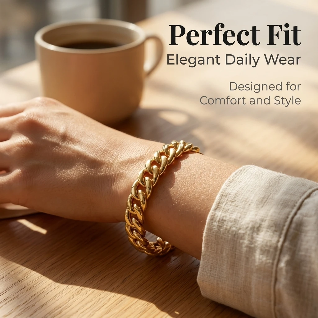 New original Nordic minimalist curb chain bracelet Bohemian style Cuban chain bracelet gold color stackable multi-layer bracelet