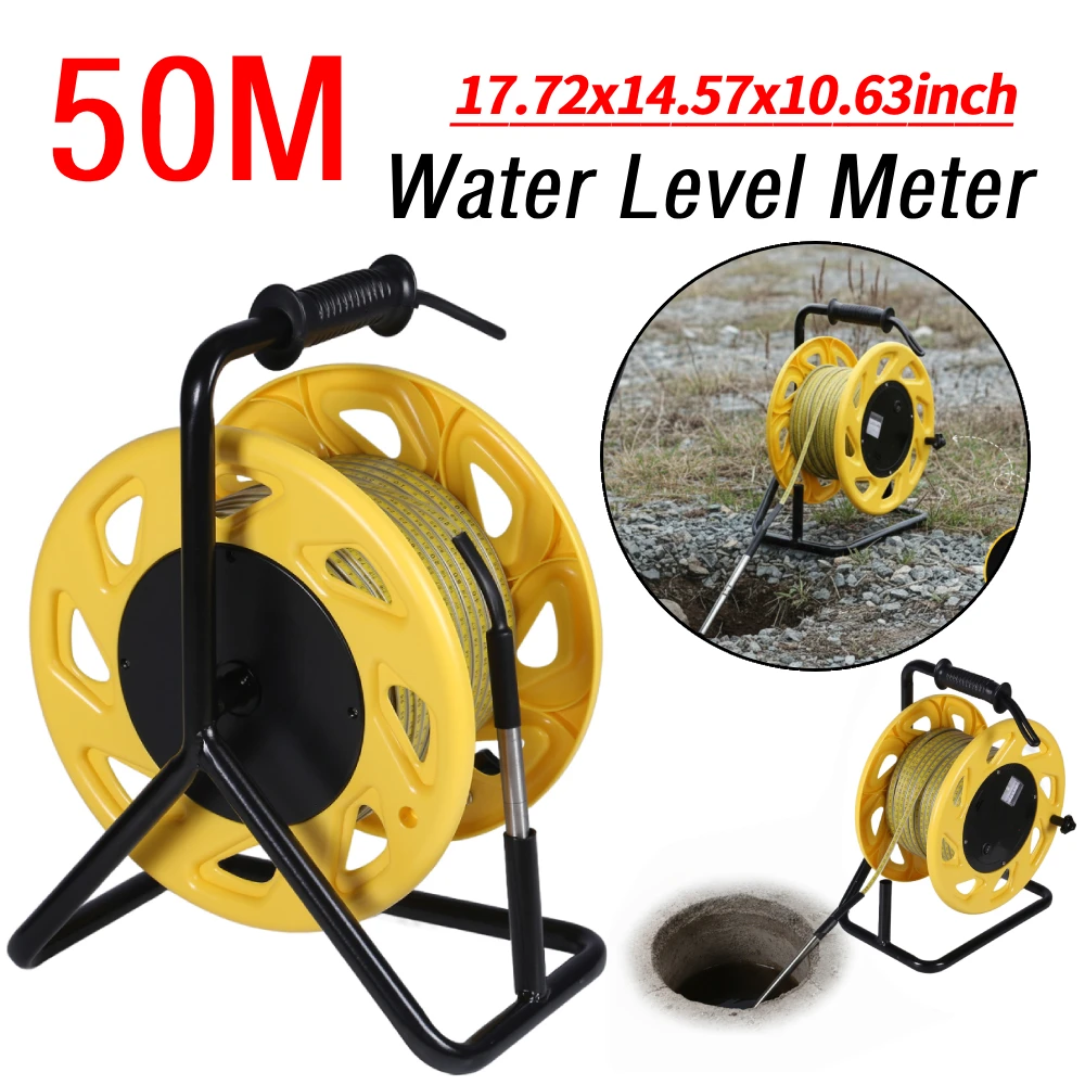 

Датчик глубины скважины подземной воды 50 м с фиксированным зондом и стальной лентой. Измеритель глубины подземной воды для отверстий в таблетках.