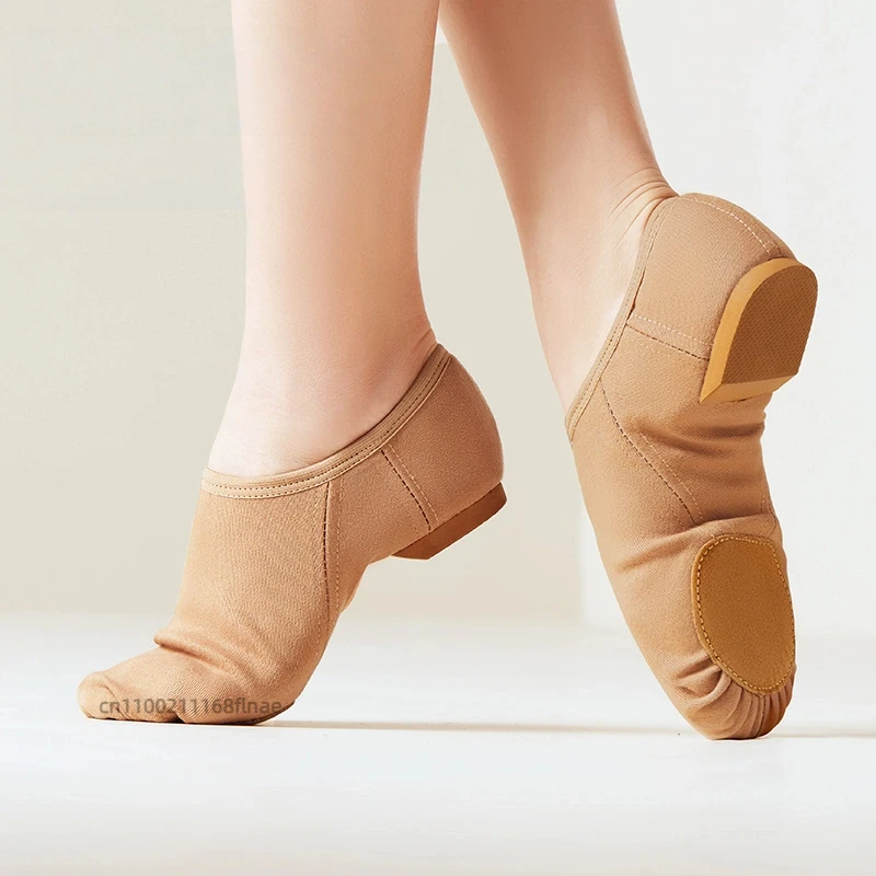 

Female Adult Dance Shoes with Elastic Fabric and Soft Sole, Practice Shoes Without Straps, Stage Dance Performance for Women