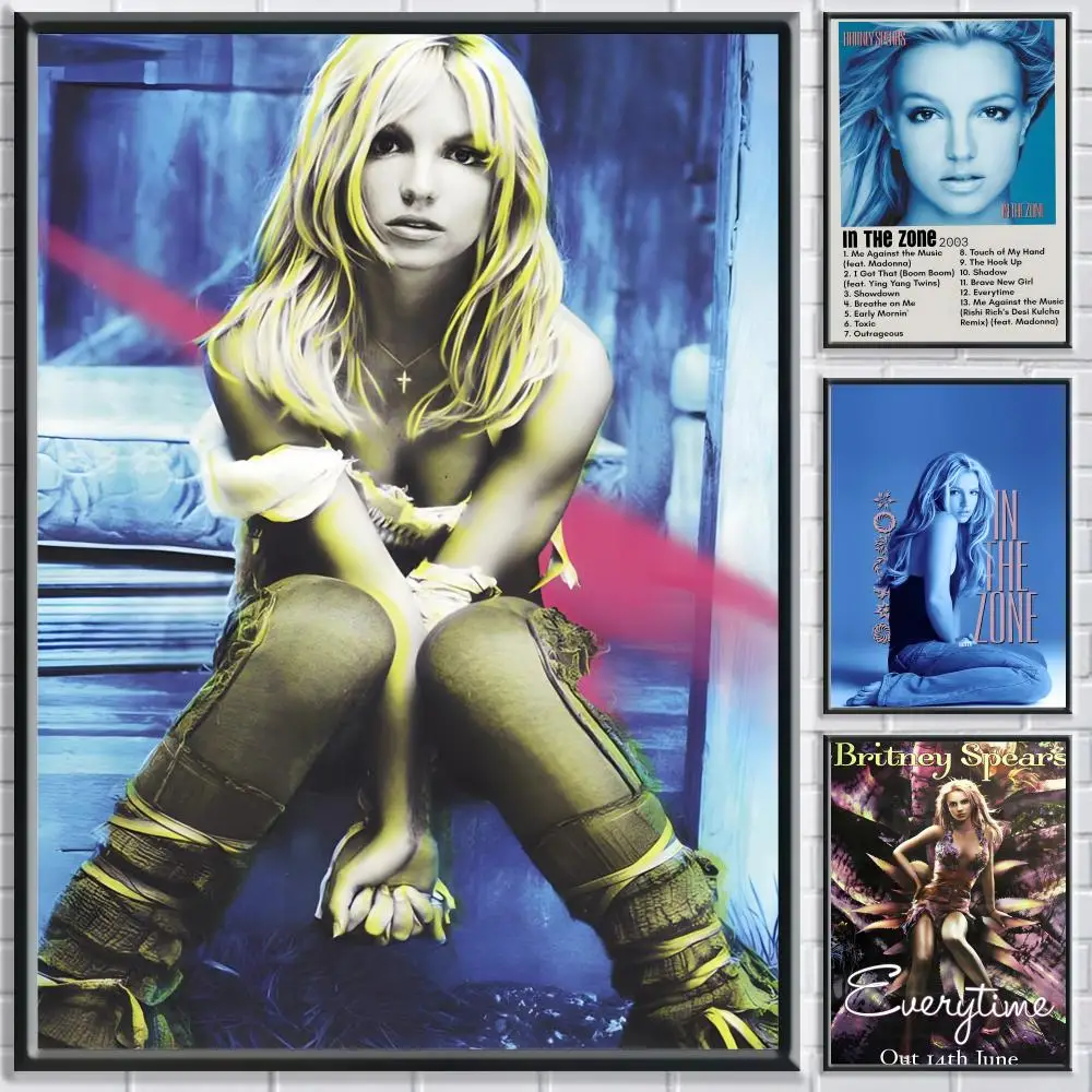 B-Britney SpearsS Singer Poster Schlafzimmer Wohnzimmer Studie & darüber hinaus selbstklebende Dekoration + perfektes Geschenk