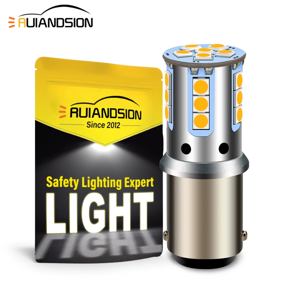 

Ruiandsion 1157 1156 LED Bulbs BA15D BAZ15D Base Car Tail Brake Stop Turn Signal Light Wide Voltage 1200LM Rear Fog Lamp Bulbs