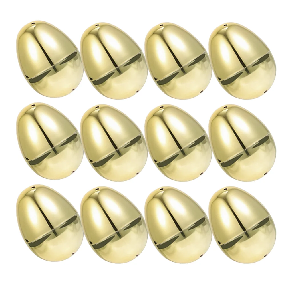 

12pcs Golden Easter Eggs Fillable Easter Eggs Plastic Easter Eggs Empty Easter Egg Hunt Games Party Favor Fillers Basket Stuffer