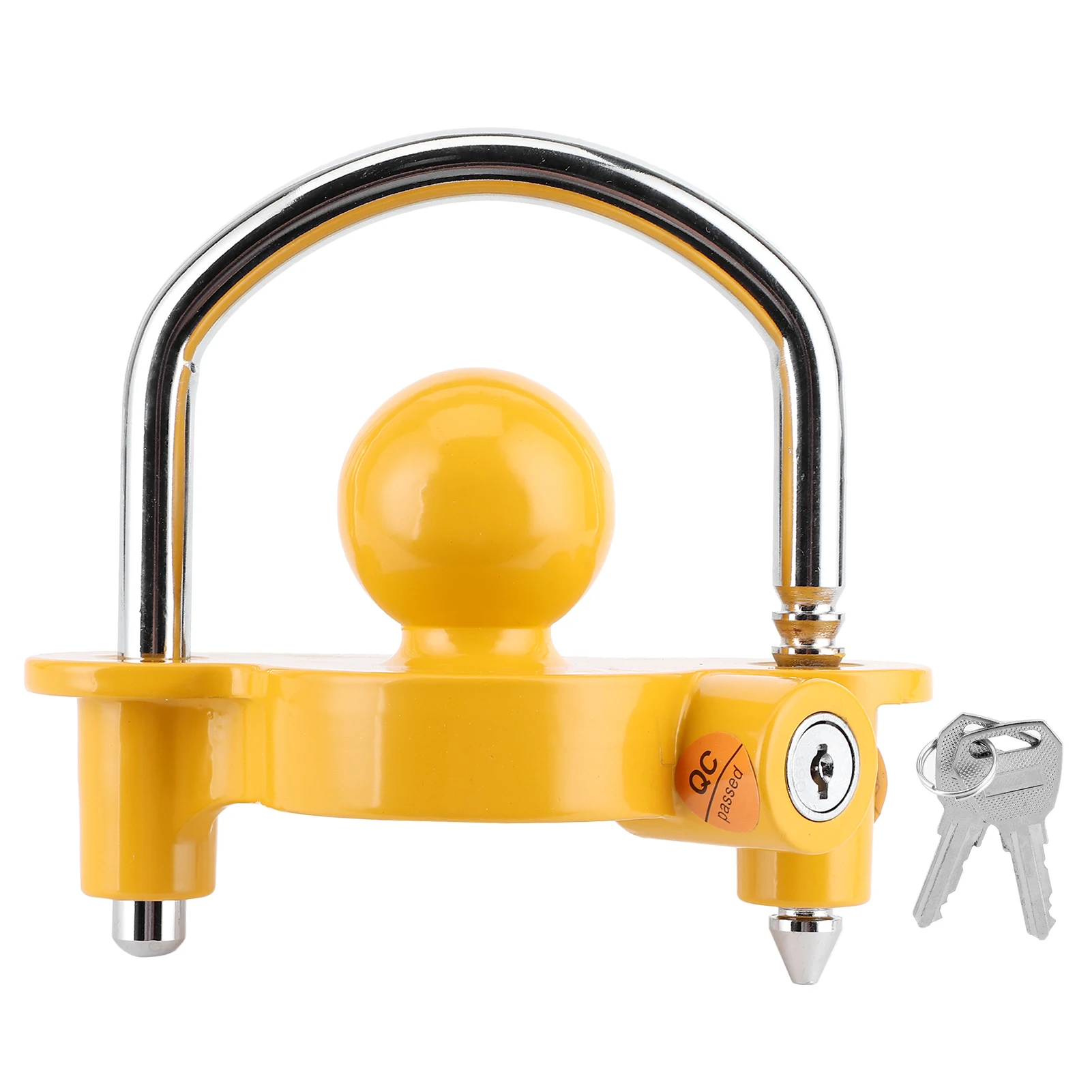 

Hitch Security Lock Trailer Ball Coupler Anti‑rust Yellow Adjustable Iron for Motorcycle Accessories Trailers