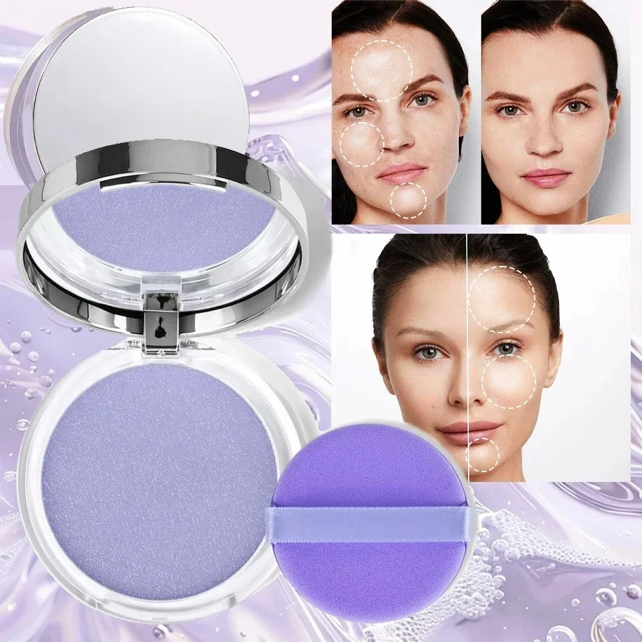 1PC Violet Cream To Powder Skin-friendly Skin Natural Face Long Lasting Oil-controlling Contouring Powder Cosmetics