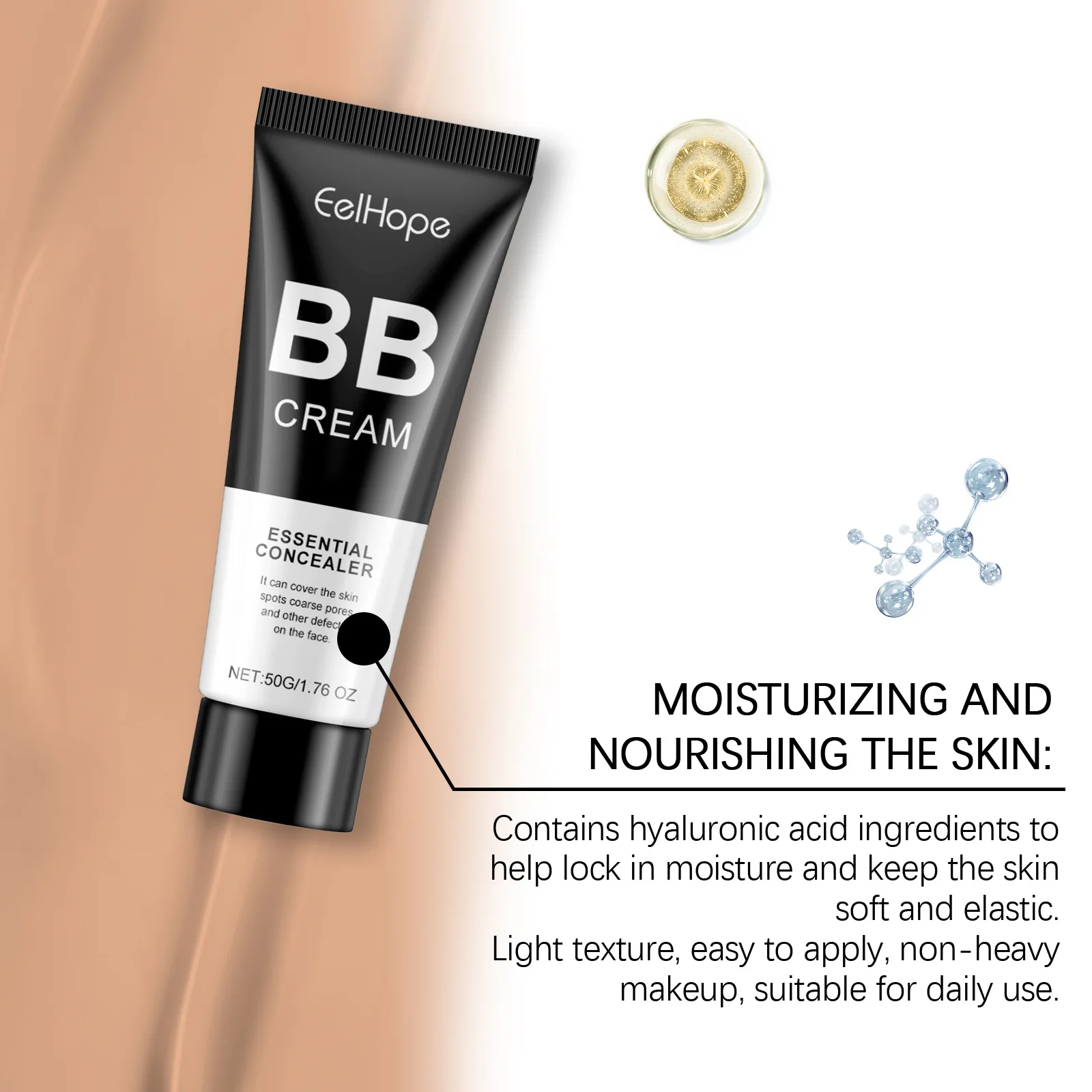 Base Facial BB Cream Base correctora cobertura completa hidratante de larga duración control de aceite cosméticos de maquillaje Facial profesional