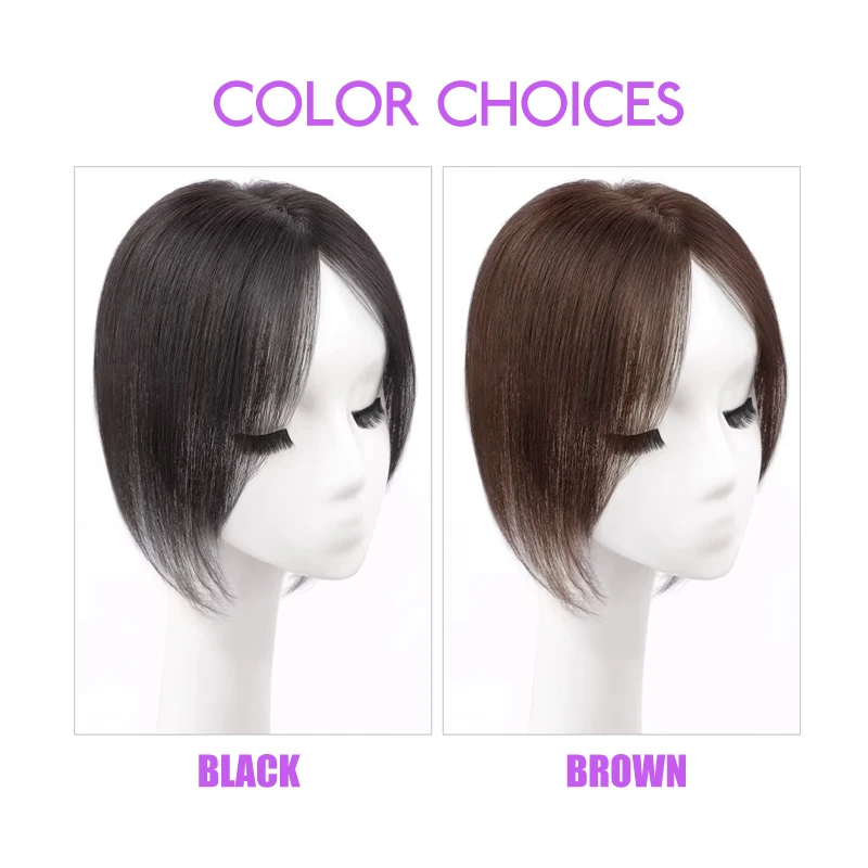 100% cabello humano de ocho formas de cabello humano 7X10cm redecilla peluquín Clip recto en la extensión del cabello mejorar el volumen Topper piezas de cabello