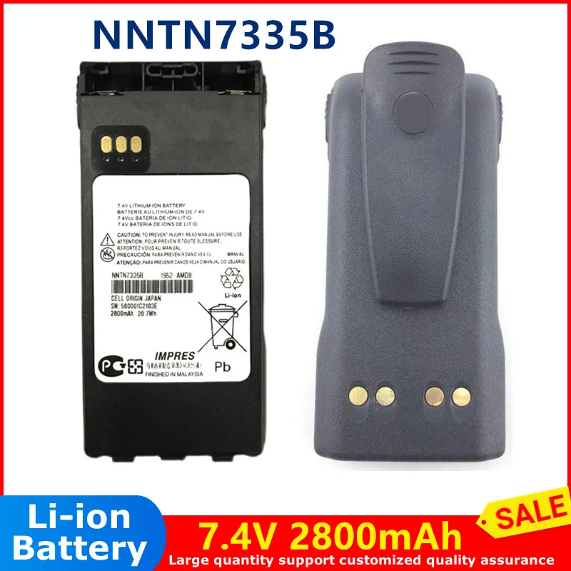 Walkie-talkie de 7,4 V y 2800mAh, batería de iones de litio NNTN7335B para Mototrbo, batería de radio bidireccional, XTS1500, XTS2250, xts2500, XTS3000