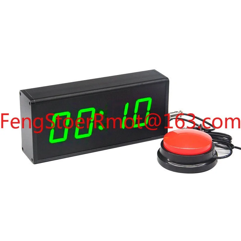 Stopwatch USB powered, red start/stop button controls LED countdown timer for retirement activities