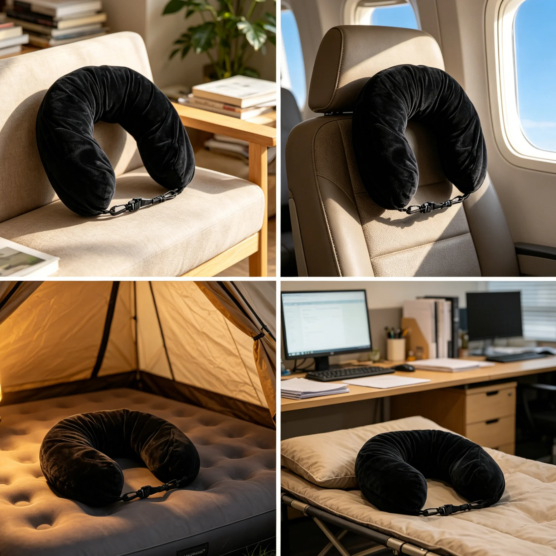 Travel Pillow with Storage and Adjustable Neck for Ultimate Comfort on Trains and Flights