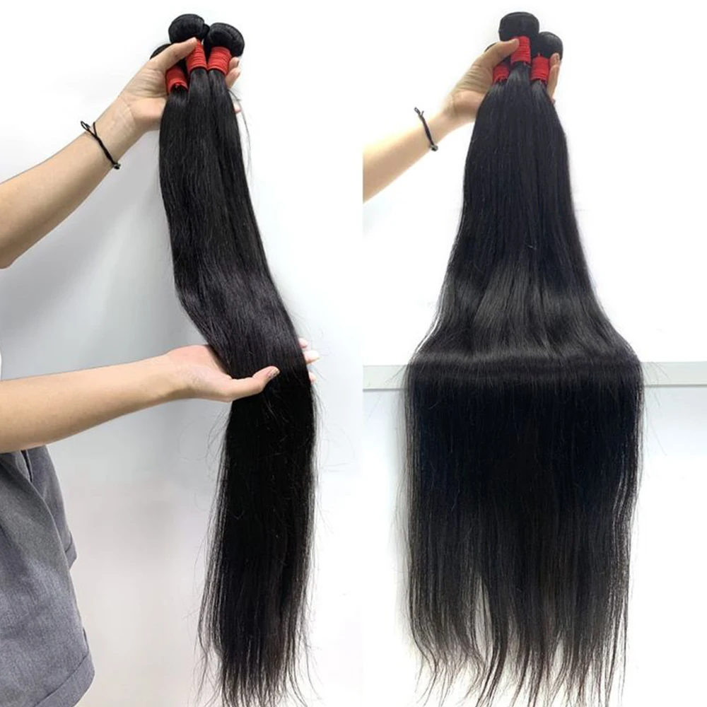 NextFace حزم من شعر طبيعي مفرود حريري مستقيم 26 28 30 32 بوصة حزم الشعر الهندي خياطة في الشعر ينسج حزم شعر ريمي