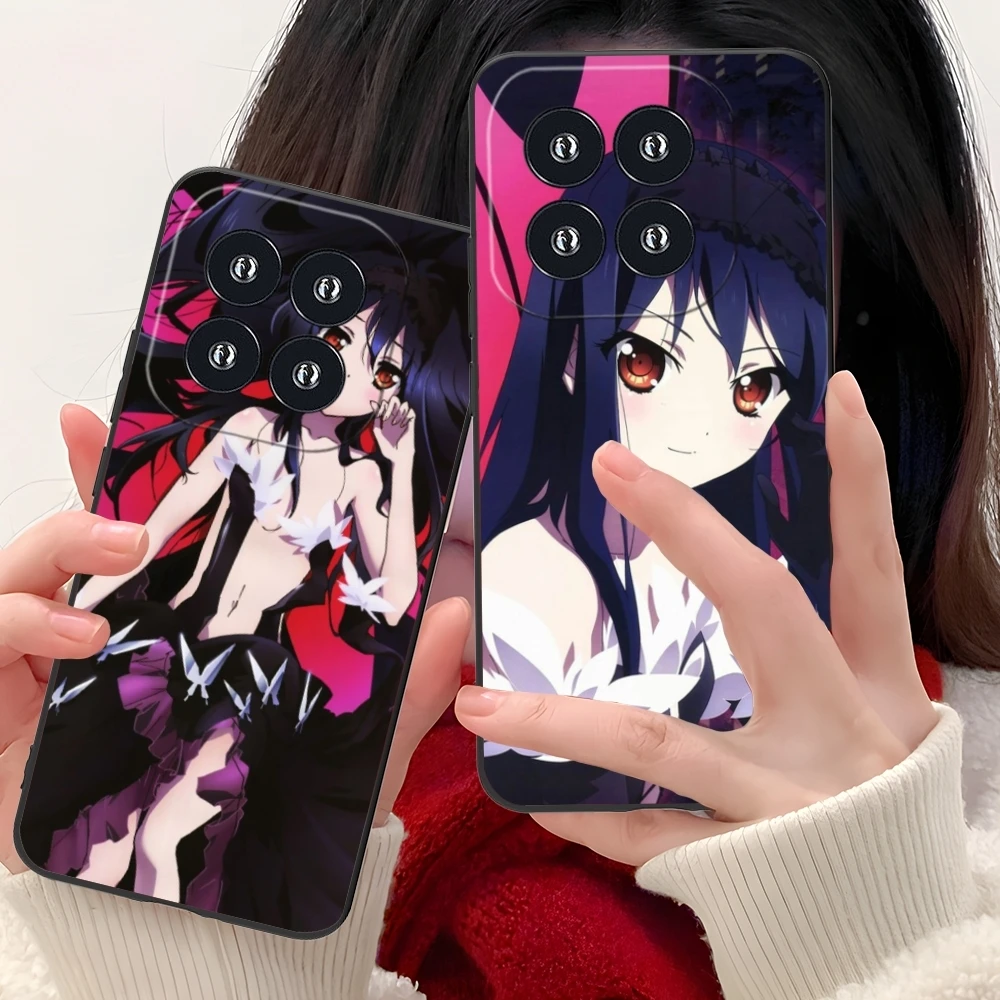 Accel World Kuroyukihime Mobile Cell Phone Case for Xiaomi 14 13 12 11 10 9 T Ultra Lite Pro S SE X 5G Black Phone Cover Shell