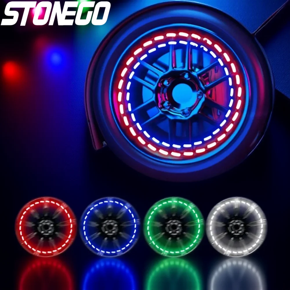 

Car Waterproof Solar LED Valve Cap Lights Flash Wheel Rim Light for Auto Decoration RGB Atmosphere Lamp Nozzle Cap