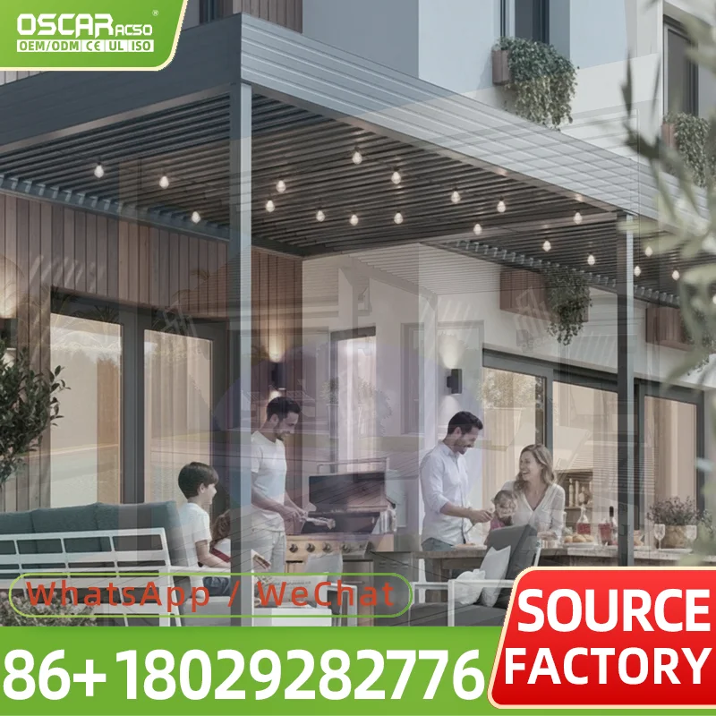 Motorized Aluminum Pergola 3x3 6x4M Outdoor Gazebo with Louvered System Waterproof Rain Canopy for Garden Patio Backyard pergola