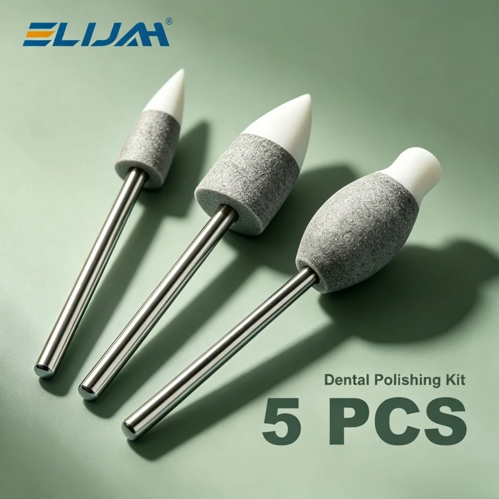 

Dental Zirconia Polisher Kit 5pcs Silicone Grinding Heads Dual-Function Design for Pre-Sintered Zirconia Trimming & Polishing