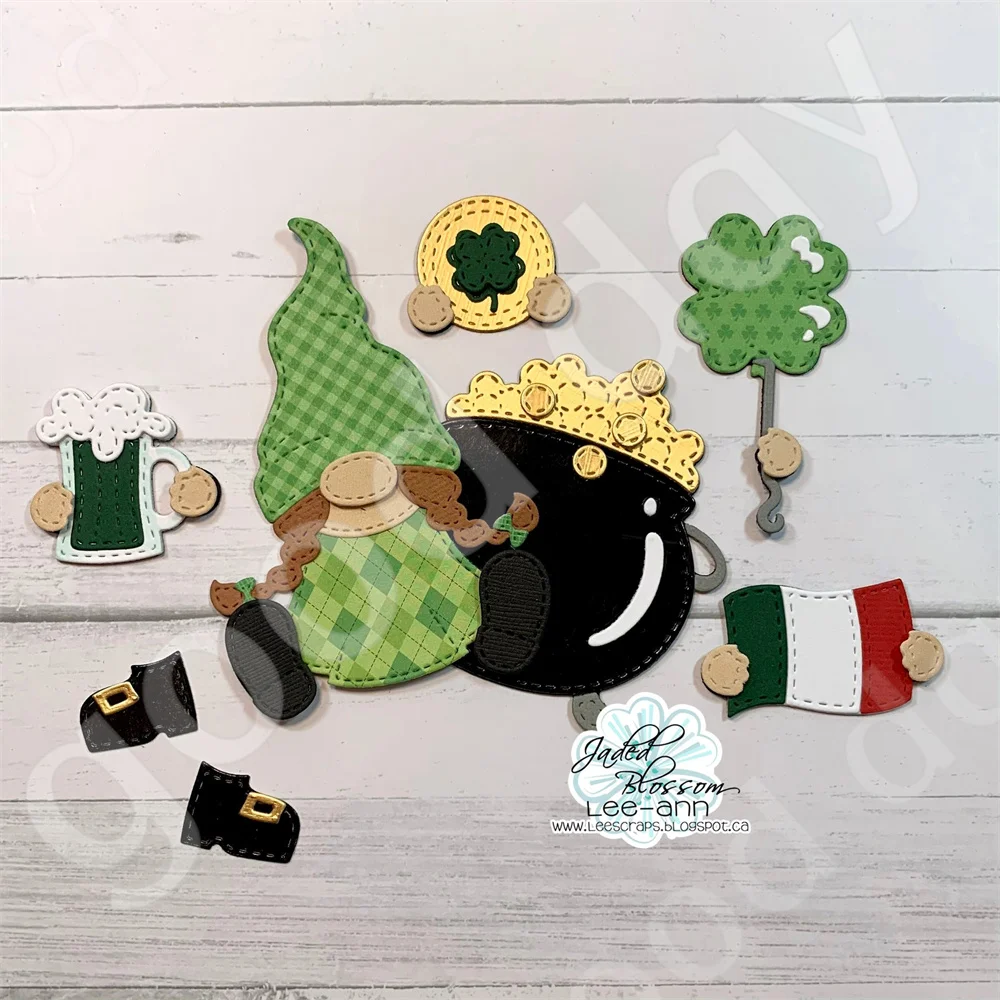 2023 New Leg Gnome Add Ons Large Jars Cutting Dies and Stamps Scrapbook Diary Decoration Embossing Template Diy Card Handmade