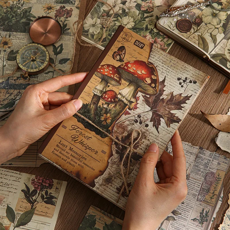 30 teile/paket Verloren Erinnerungen Serie Retro Material Papier Vintage Weiß Kraft Papier für DIY Hand Konto Basis Dekoration