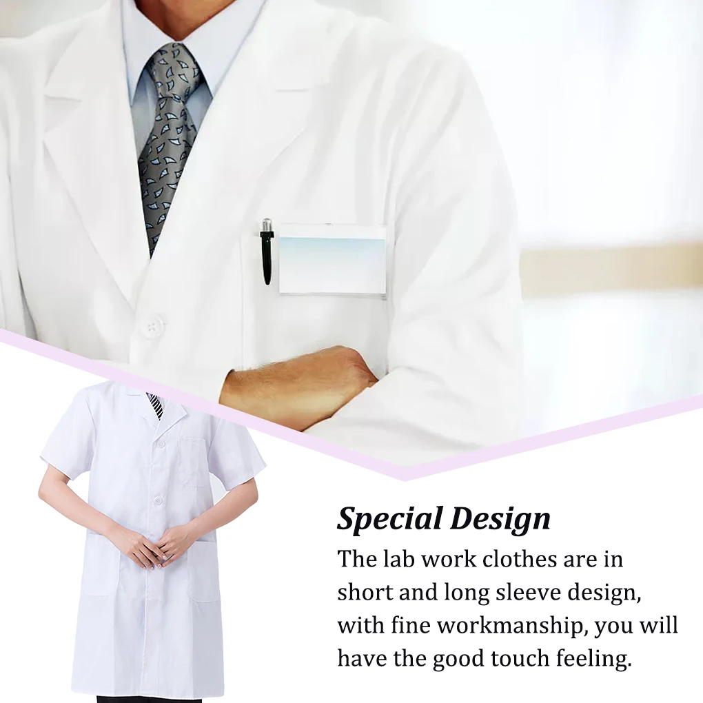 معطف مخبري بأكمام قصيرة ، ملابس عمل من مصنع التجميل ، قسم سميك