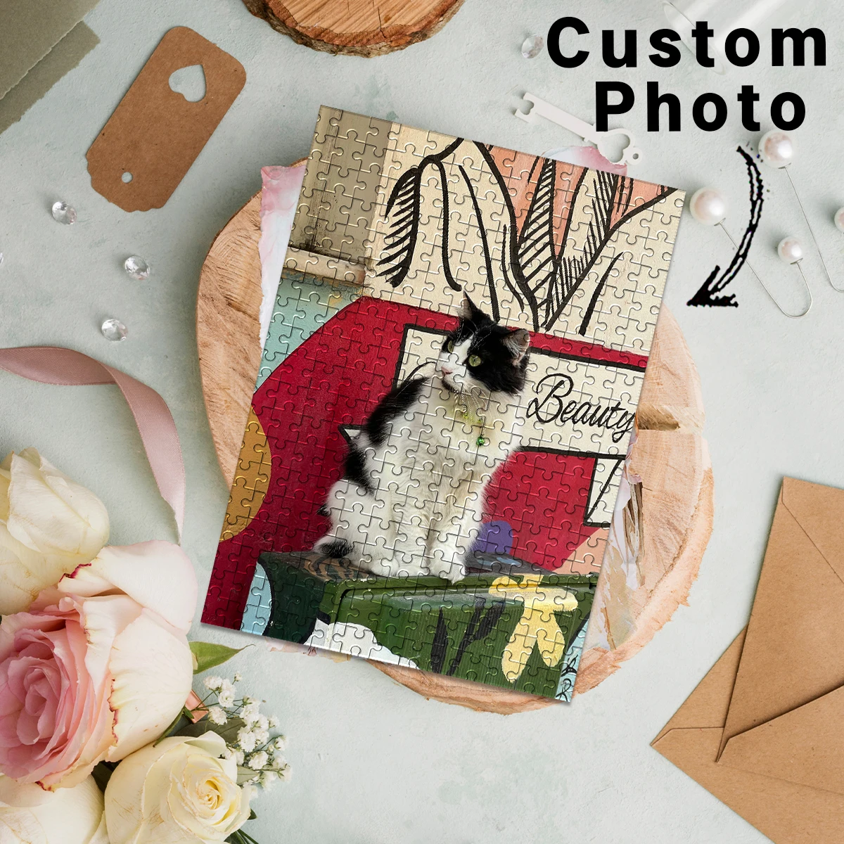 1000/300/500pcs marriage Custom Poster Personalised photo Puzzles Personalized Photo For Baby Toy Friend Gift view 4