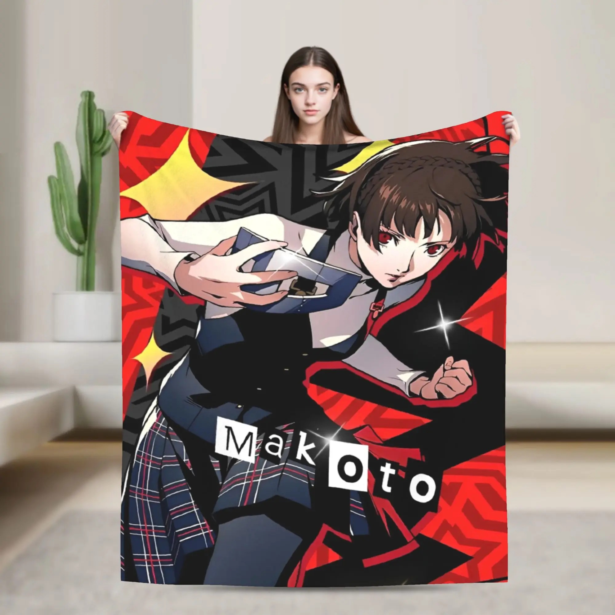 Persona  Maroto Blanket Video Games Plush Novelty Warm Throw Blanket for Chair Covering Sofa Textile Decor