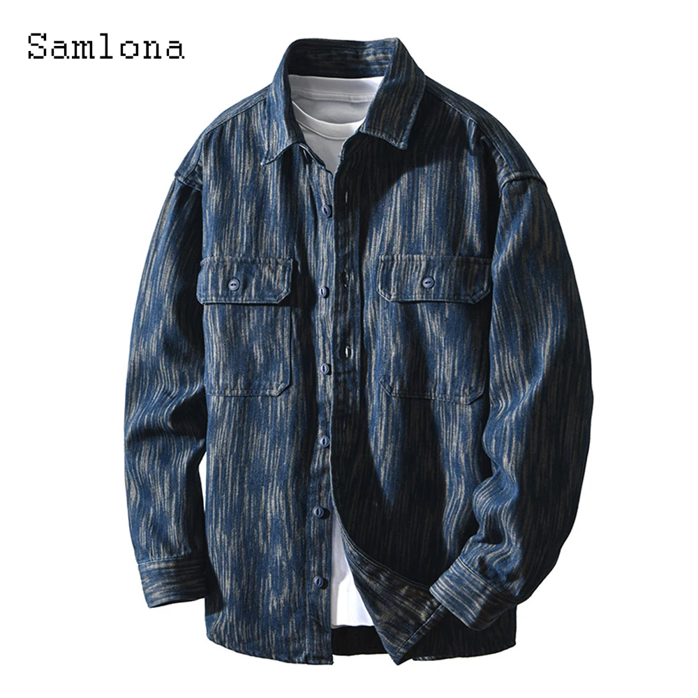 

Мужские повседневные рубашки-карго больших размеров, одежда 2025 года, новая модная рубашка с 3D принтом, блузка, мужская рубашка с длинными рукавами, винтажные базовые топы, верхняя одежда