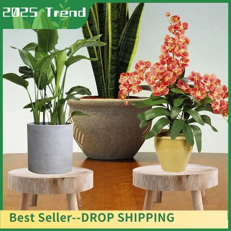 

AA14 New 2X Mini Wooden Stool Display Plant Stand Decorative Wood Plant Stool Bonsai Holder For Indoor Outdoor Home Garden L