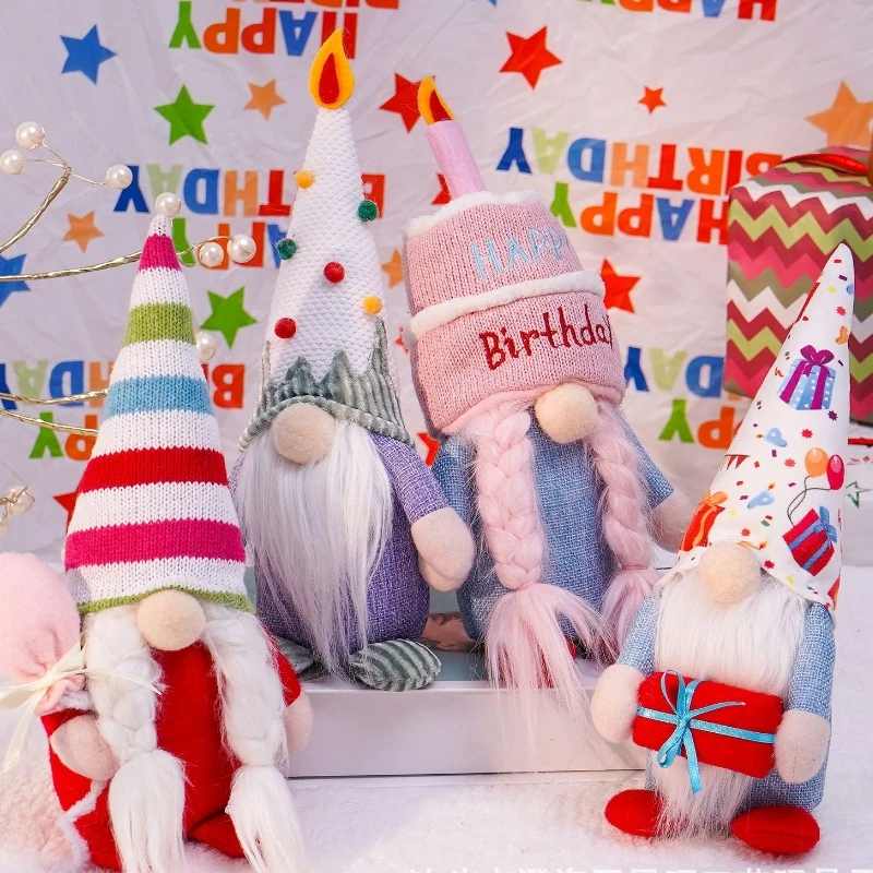 Doğum günü peluş Faceless bebek el yapımı dolması Gnomes sevimli İsveççe Elf yumuşak oyuncak ev dekorasyon noel yeni yıl hediyeleri çocuklar için