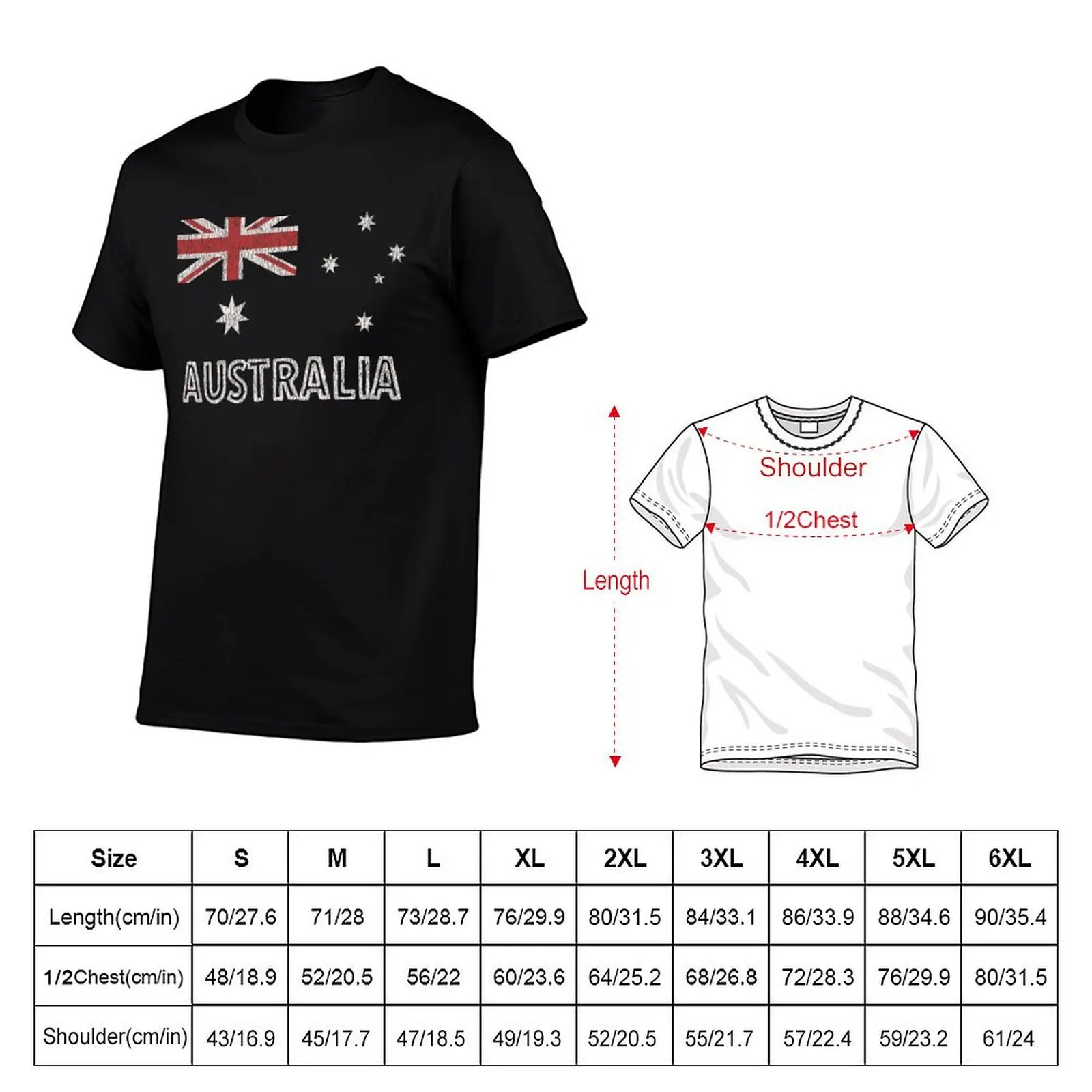 Australian Flag Distressed Design T-Shirt Aesthetic clothing Blouse Men's t-shirts