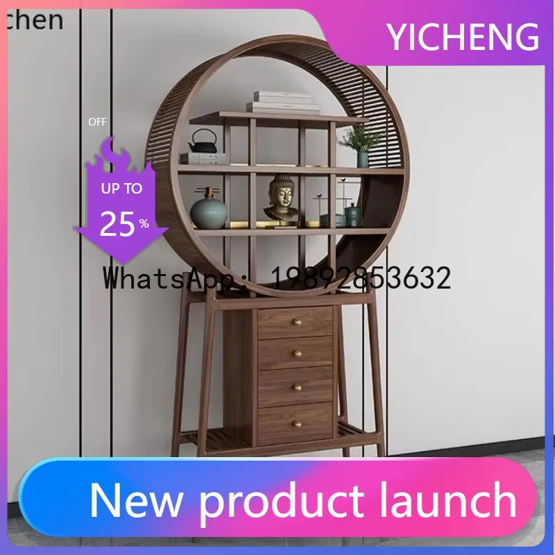 

Книжная полка из черного ореха, витрина, полка в стиле дзен, круглая стойка для богу