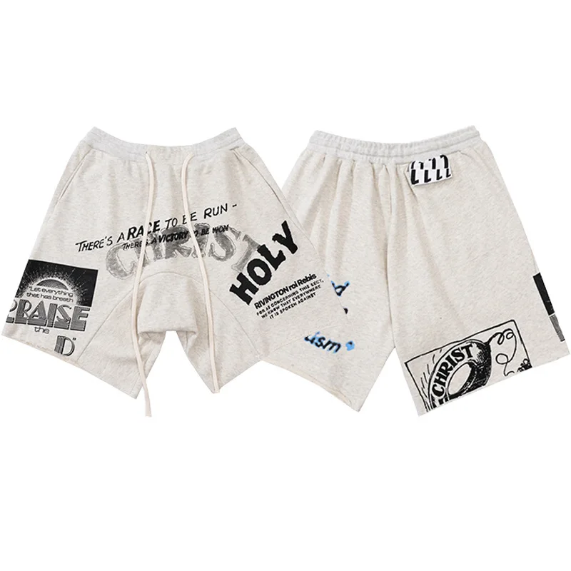 2025 new Top Quality RRR123 Drawstring Shorts Vintage Casual Alphabet Printed Sport Five Pants Beach Pants