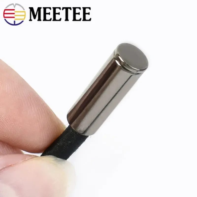 Meetee 20 Stück 20 mm Metall-Kordelstopper, Seilenden, Stopper, Schloss, Dekoration, Knopf für Kleidungsstück, Kappe, DIY-Hardware, Nähzubehör