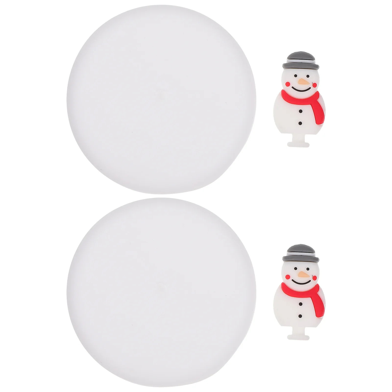 

2Pcs Christmas Snowman Silicone Cup Lids Anti-Overflow Cover for Kids Heat Resistant Seal Covers Xmas Supplies