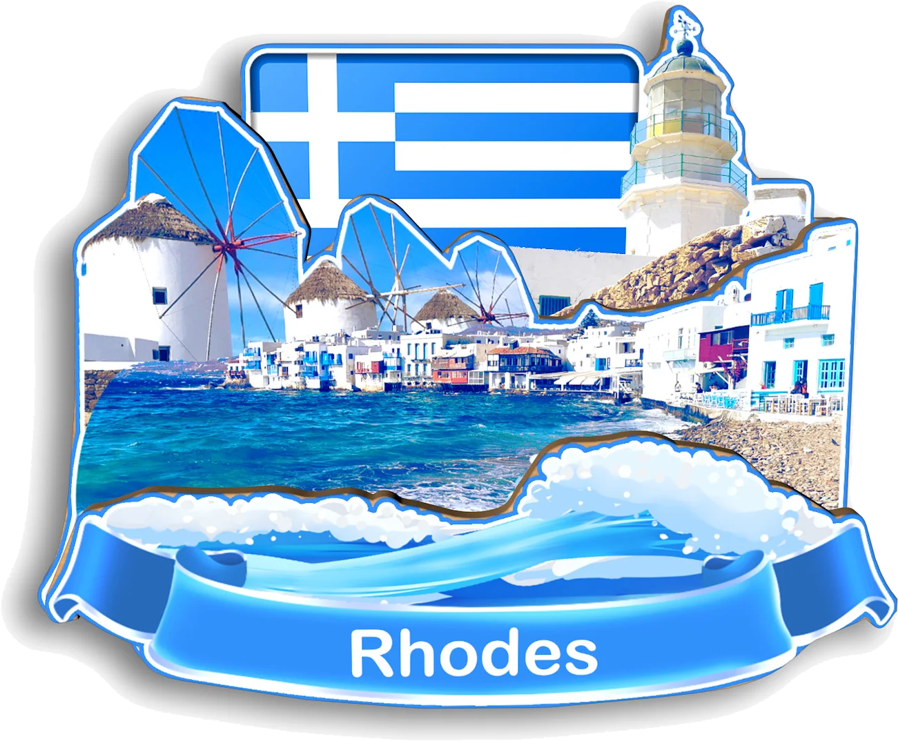 Rhodes Paros Zakinthos Thessaloniki Kastoria Ioannina Kalamata GREECE Fridge Magnet Travel Souvenir Gift Handmade