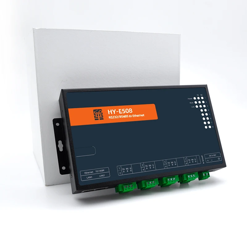 

Serial Port to Network Port Server Industrial Grade 8-port 485/232 communication Modbus Gateway MQTT device E508