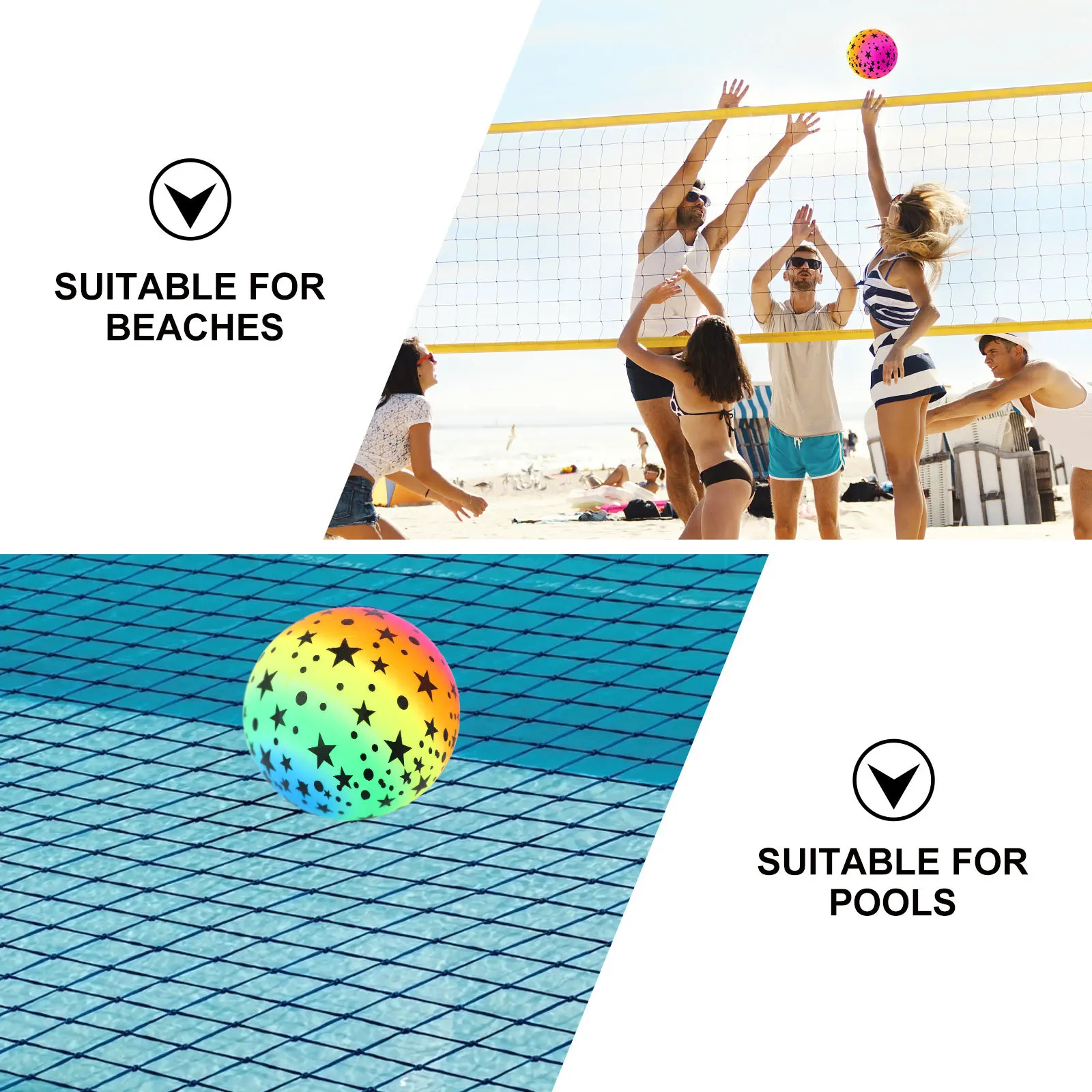 5 stuks regenboogbal felle kleur verdikte elastische strandbal voor kinderen vangen gooien vaardigheidstraining buiten indoor spel spelen