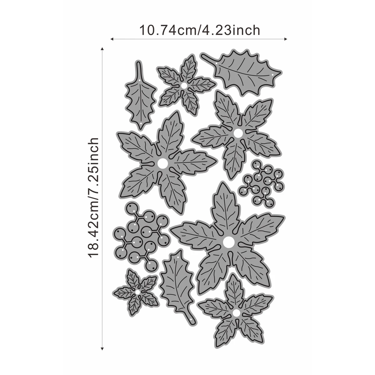 Panalisacraft Christmas Holly Flower Metal Cutting Dies Stencils for DIY Scrapbooking/album Decorative Embossing DIY Paper Cards