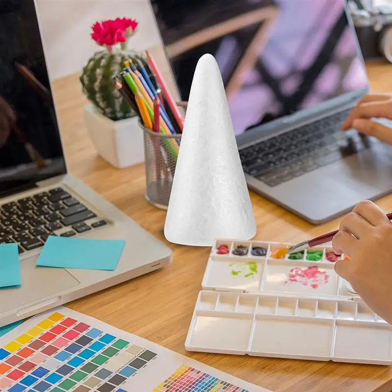 30 قطعة رغوة فارغة مخروط أبيض شجرة عيد الميلاد لتقوم بها بنفسك مادة البوليسترين نموذج الحرفية لترتيب الأزهار مشروع الحرفية شجرة عيد الميلاد