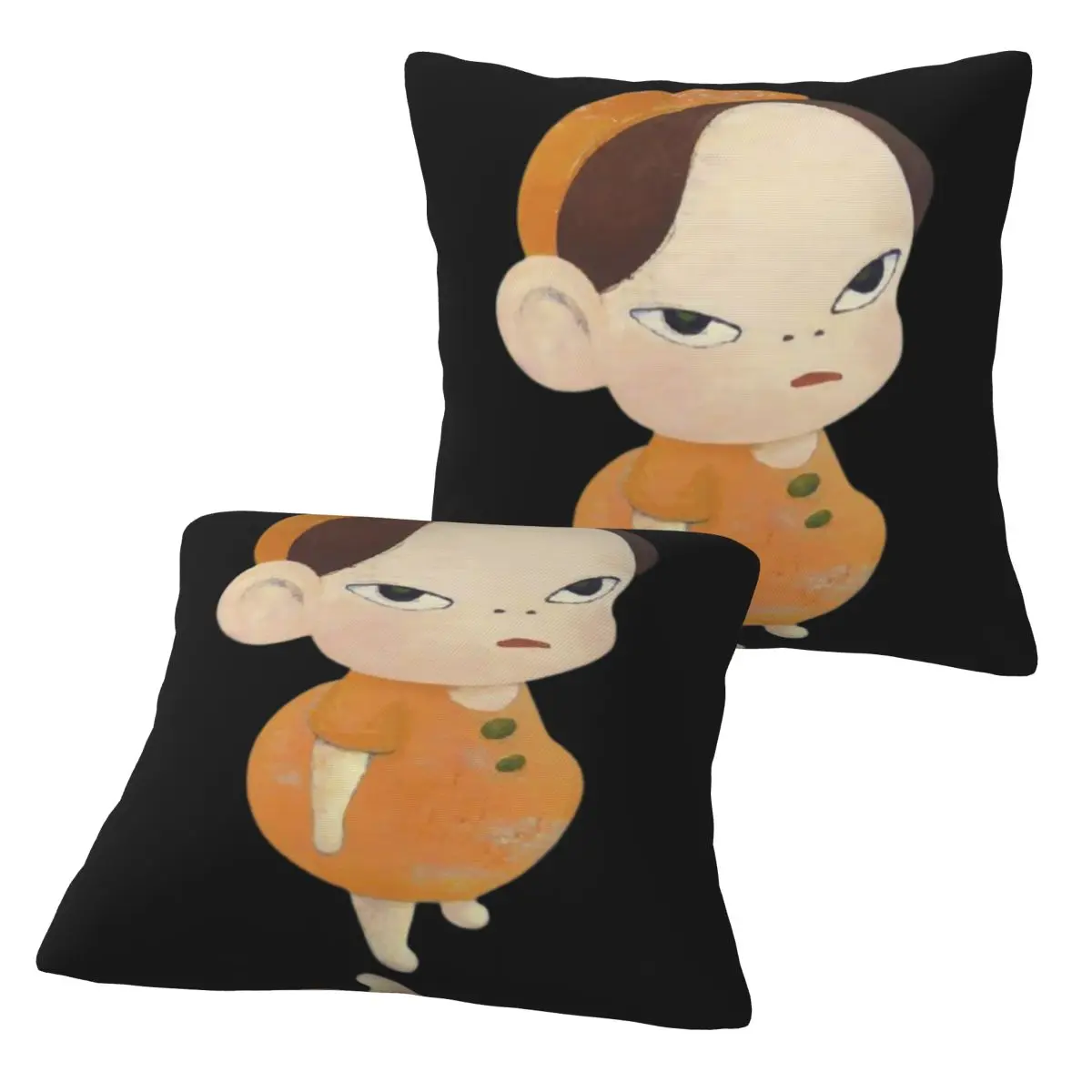 Yoshitomo Nara 2 pcs Square Pillowcase Pillow Cover Cushion Decor Comfort Throw Pillow for Home Sofa