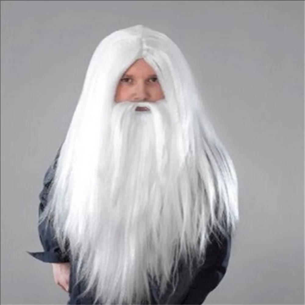 Christmas Santa Claus Big Beard Wig Halloween Santa Claus Wig Christmas Wig Beard Set  pretend