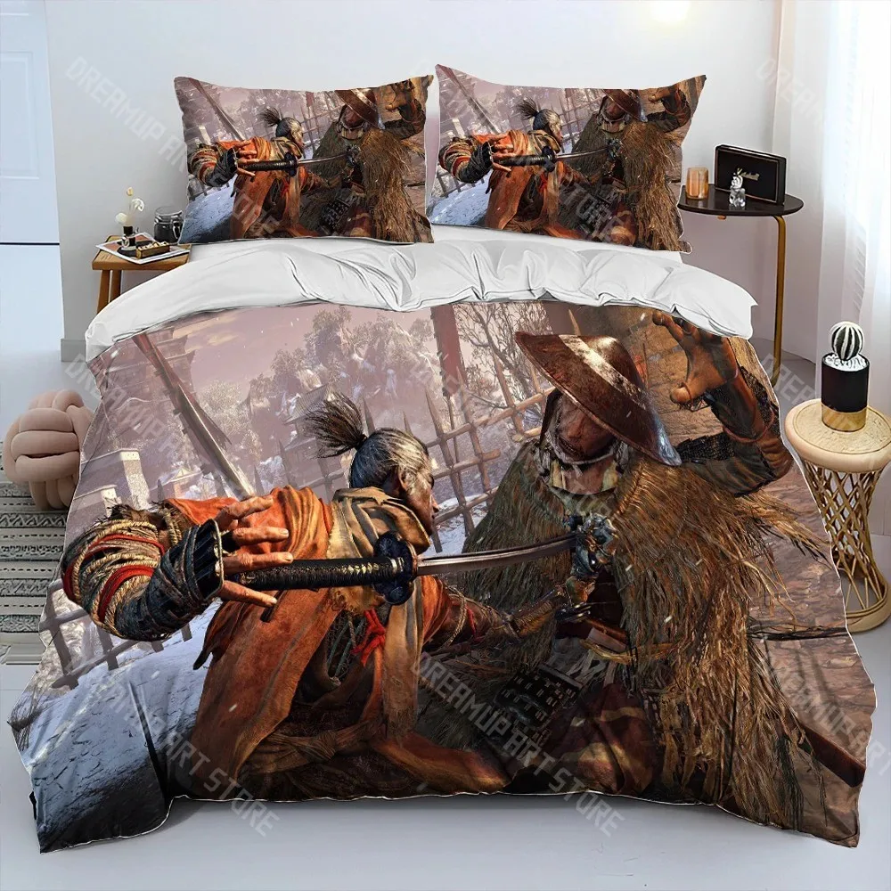 3D Printed Sekiro Shadows Die Twice Game Bedding Set for Boys Girls Duvet Cover Twin Queen King Full Single Double Sizes