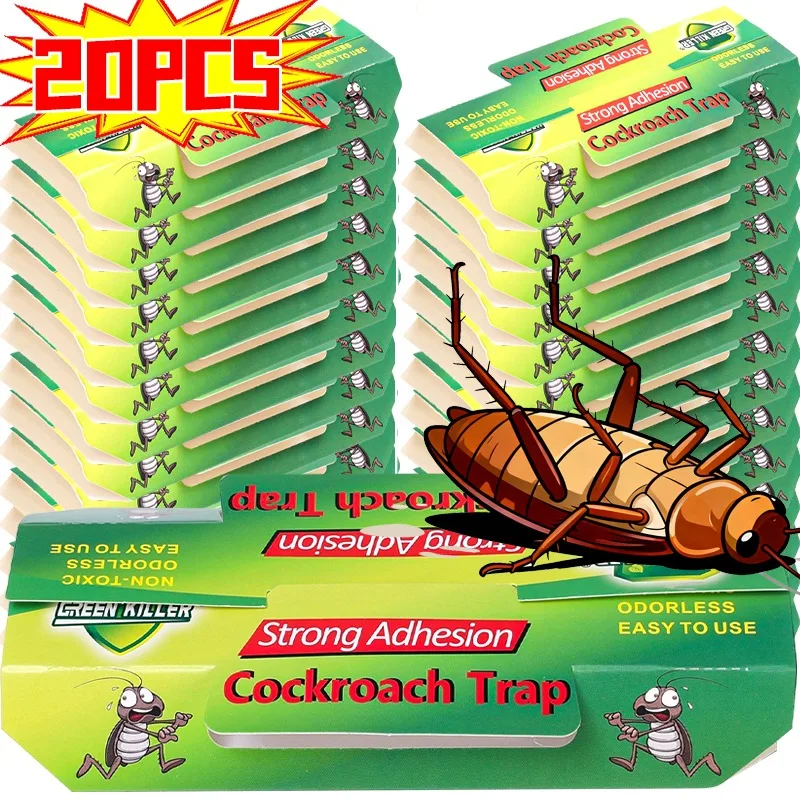 20-1 комплектов, ловушки для тараканов, сверхпрочный клей, ловушки для тараканов, домашние, кухонные, для борьбы с вредителями, аксессуары для аттрактантов